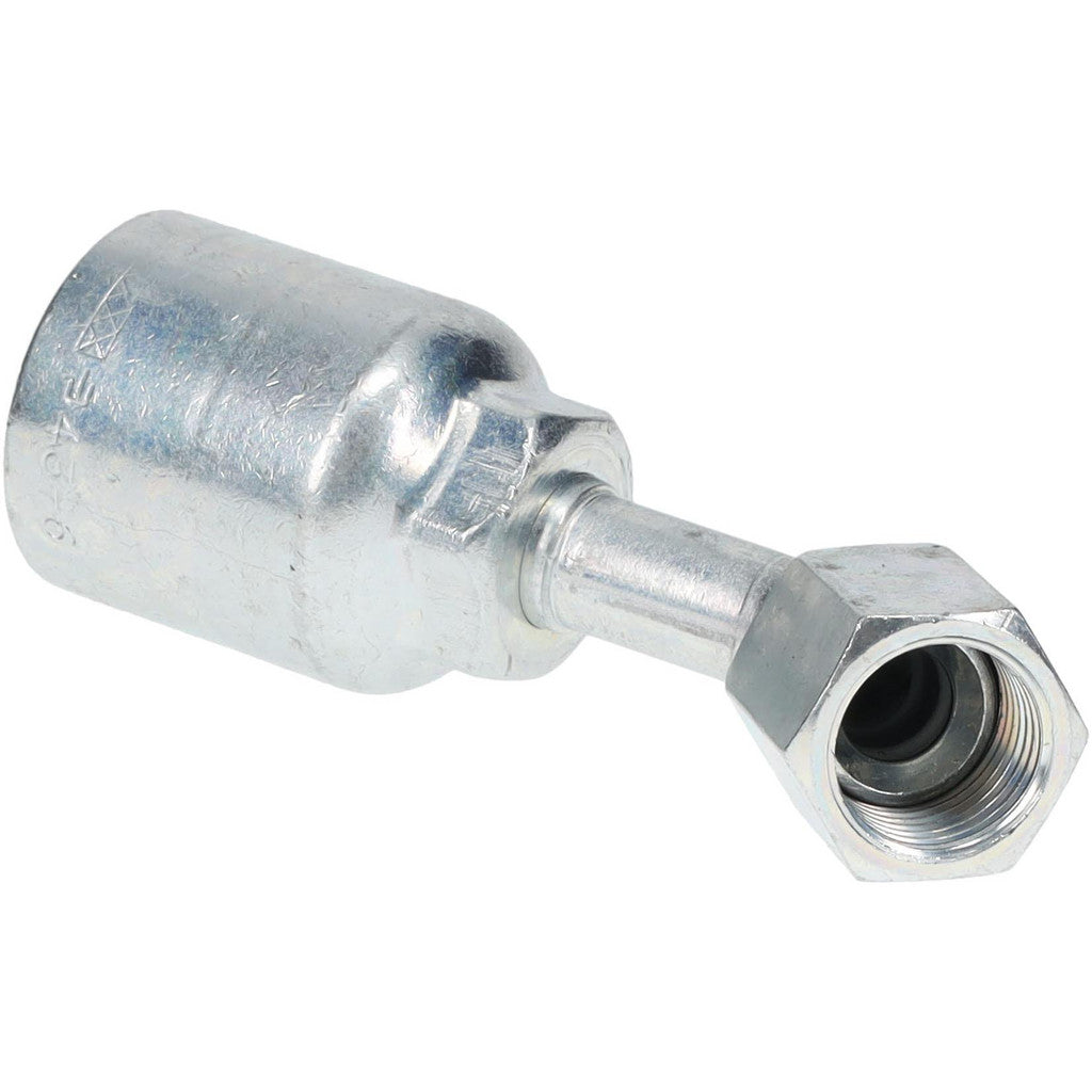 Parker 13743-6-6 Hydraulic Hose Female SAE 45 deg Swivel Fitting: 3/8" Hose ID, 6 Hose Size, 3/8" Thread