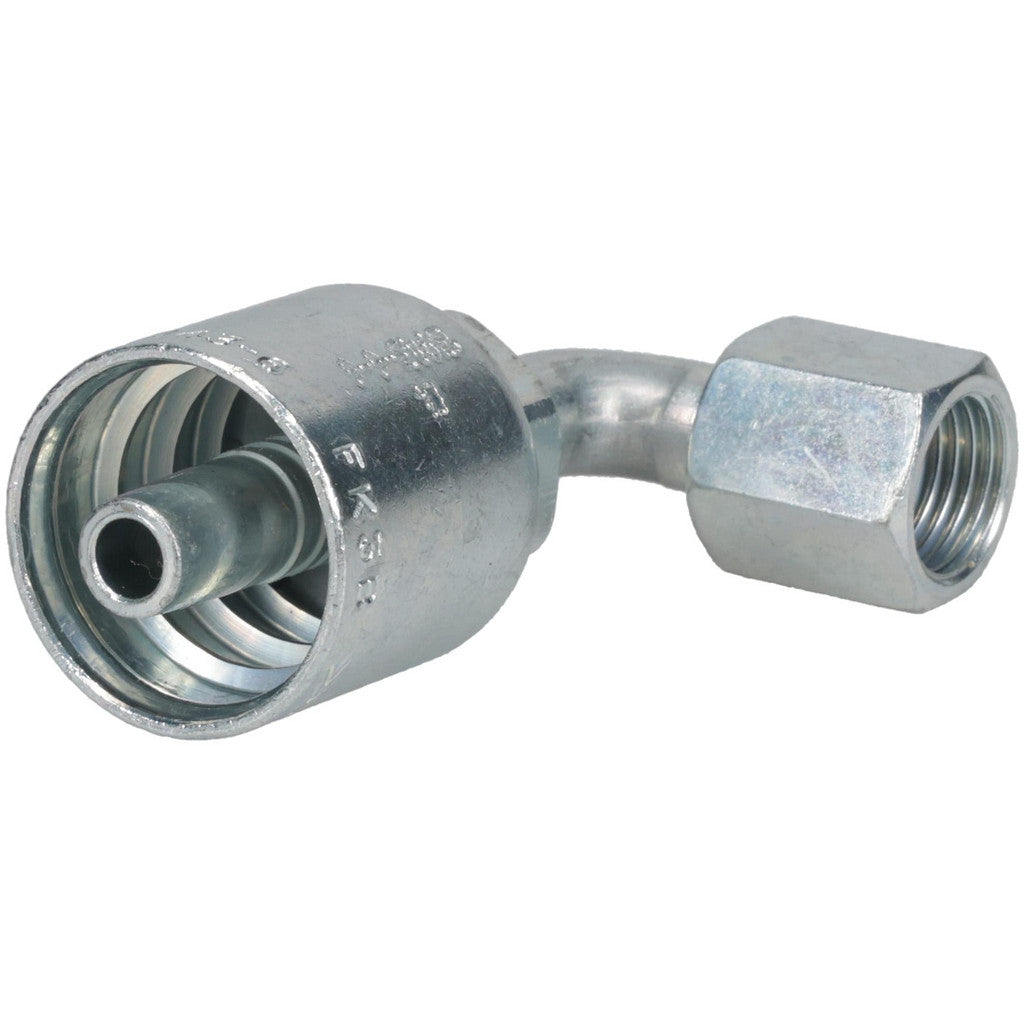 Parker 13943-6-6 Hydraulic Hose Short Drop Female JIC Swivel 90 deg Elbow: 3/8" Hose ID, 6 Hose Size, 9/16-18