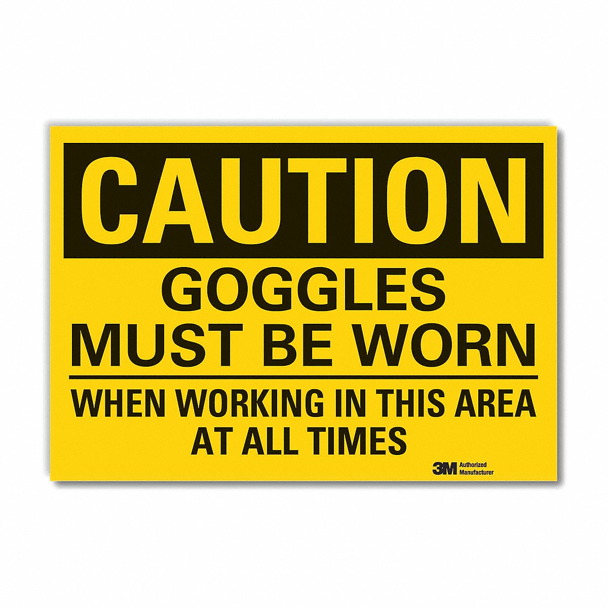 Lyle Eye Protection Required Caution Reflective Label, 5" x 7" (LCU3-0451-RD_7x5)