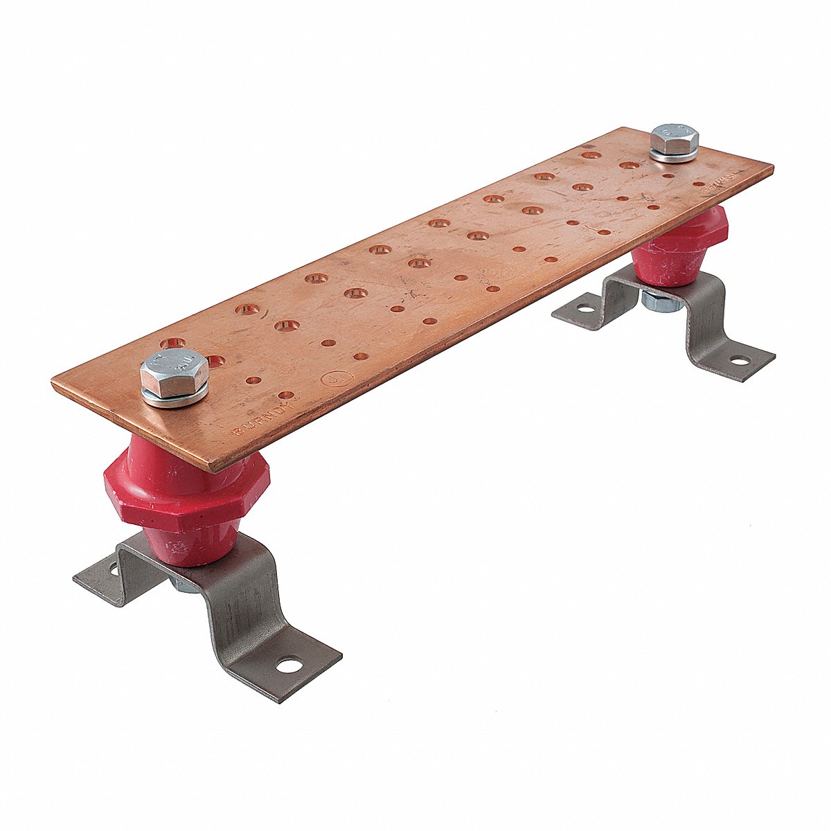 Hubbell Premise Wiring Busbar, Copper, Grounding Bar L 16In, 16in (HBBB14416H)