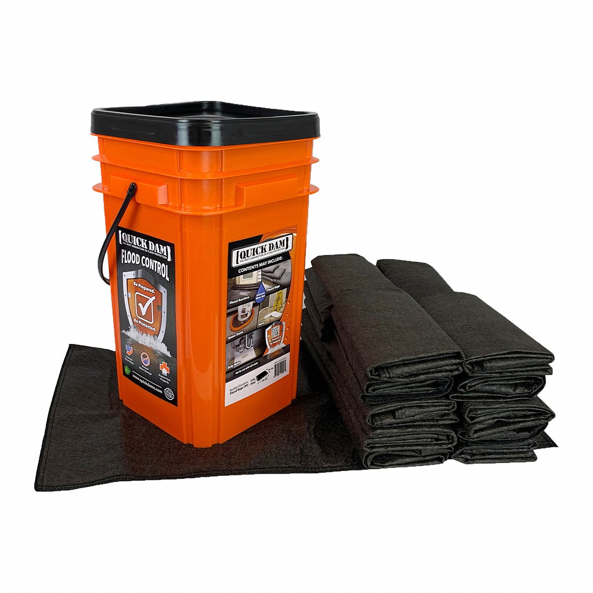 Quick Dam Flood Bag Bucket Kit 2Ft L, Pk20, 2FT (QDGGFB-20)