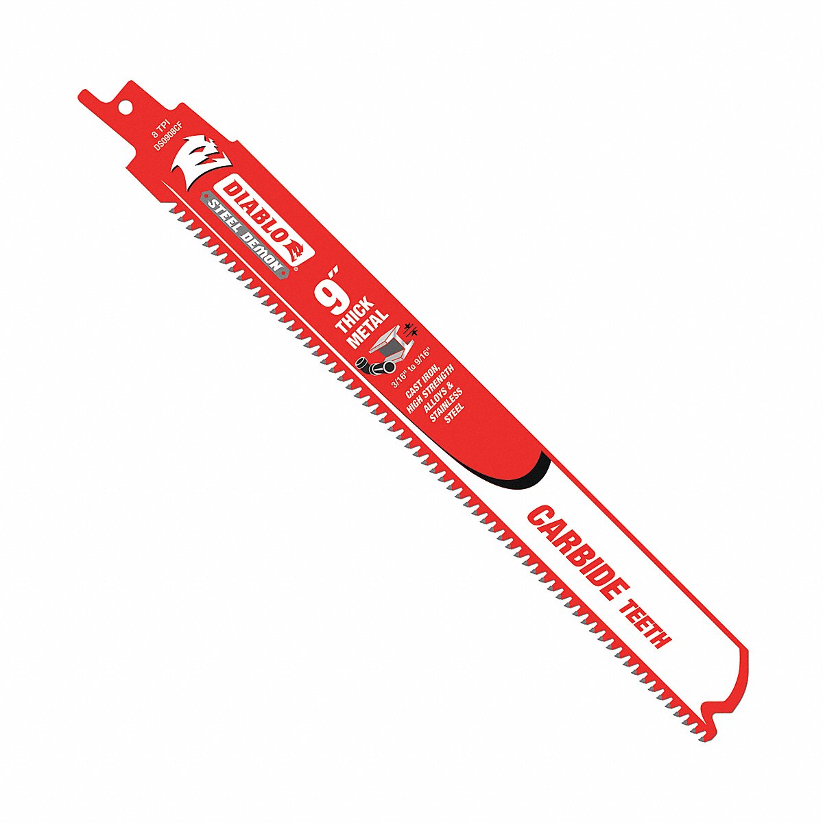 Diablo Reciprocating Saw Blade, 8" L, 9 TPI, Straight (DS0908CF)