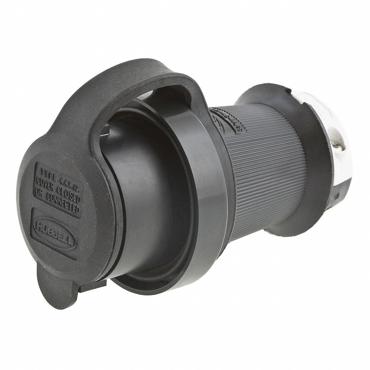 Hubbell Watertight Locking Plug, Straight, 20 A, White, 4-Blade (HBL2431SW)