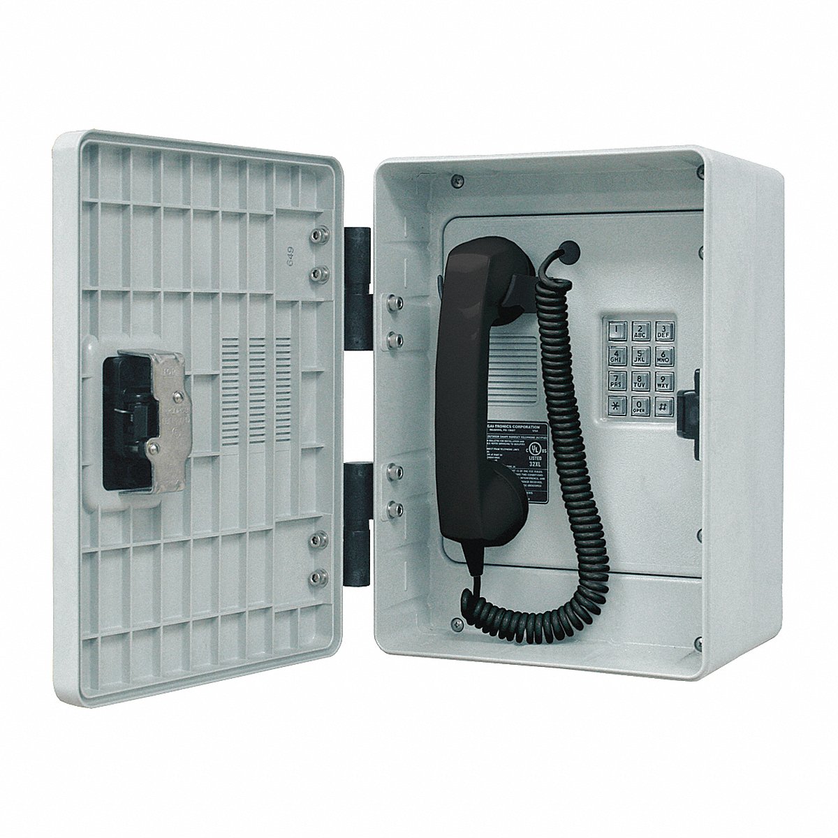 Hubbell Gai-Tronics Telephone, Weatherproof, Single Line (256-001)