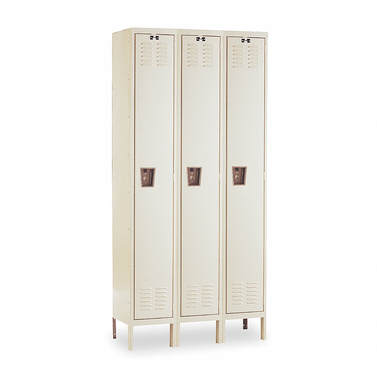 Hallowell G7194 Steel Locker, 1 Tier x 3 Wide, Tan, 78" x 36" x 12", Unassembled (U3228-1PT)