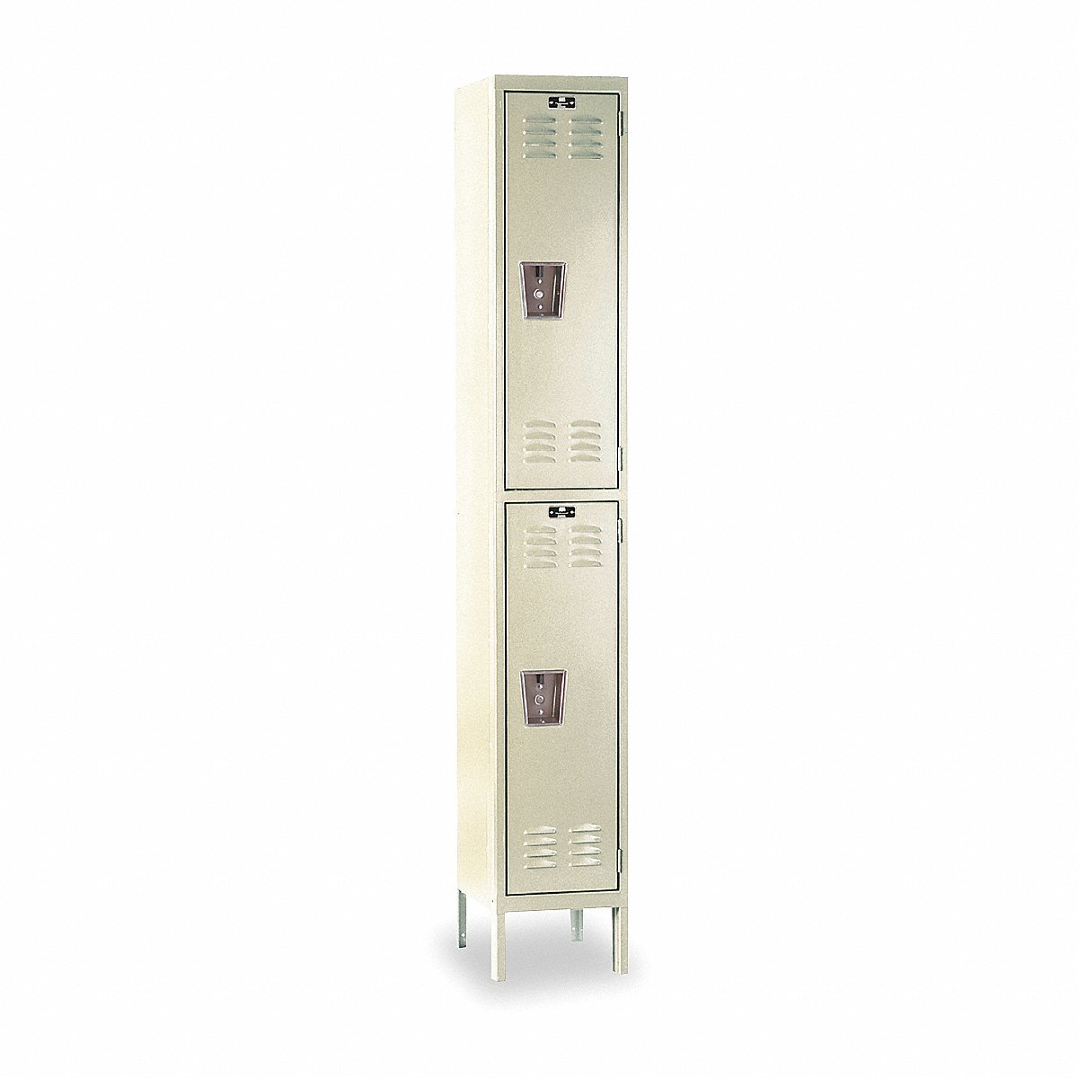 Hallowell Wardrobe Locker, 2 Tier x 1 Wide, Tan, 78 in x 15 in x 18 in, Assembled (U1588-2A-PT)
