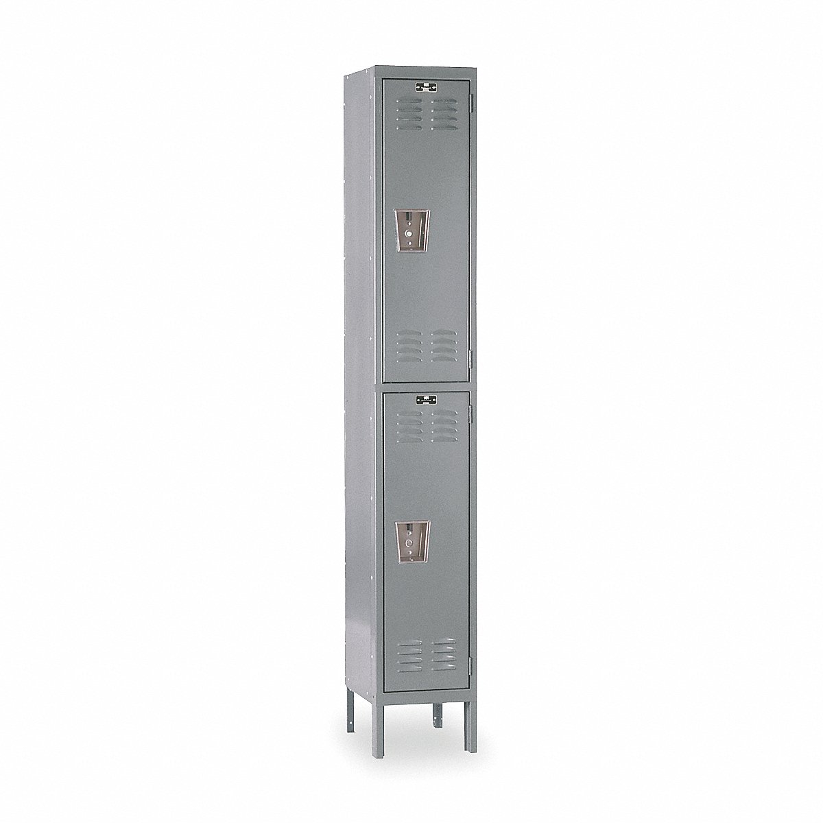 Hallowell G3768 Steel Locker, 2 Tier x 1 Wide, Dark Gray, 78" x 15" x 18", Assembled (U1588-2A-HG)