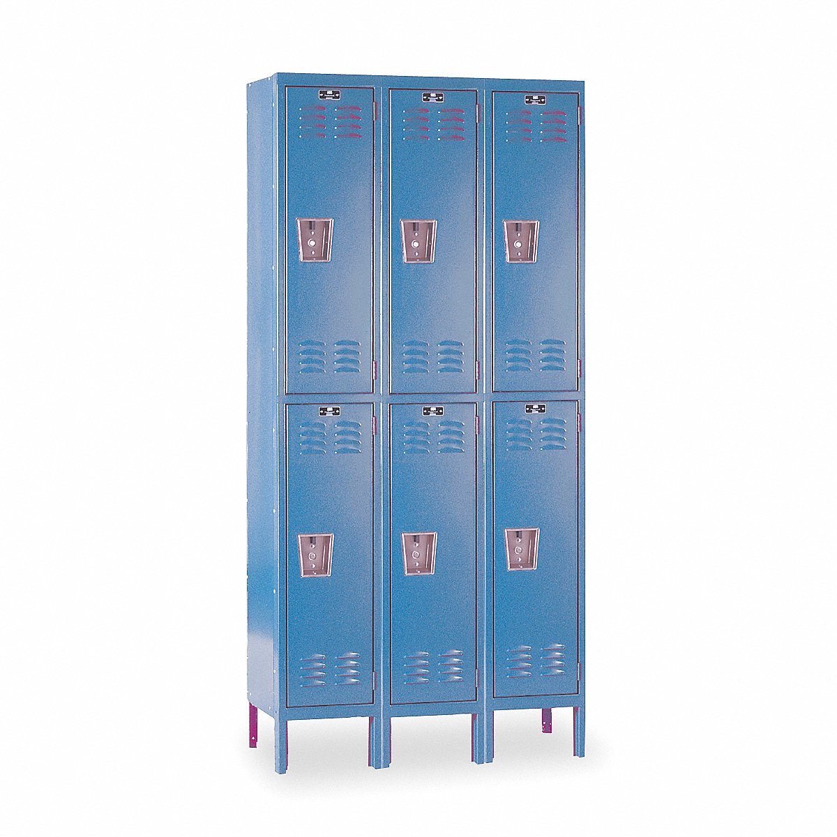 Hallowell G7210 Steel Locker, 2 Tier x 3 Wide, Marine Blue, 78" x 36" x 18", Unassembled (U3288-2MB)