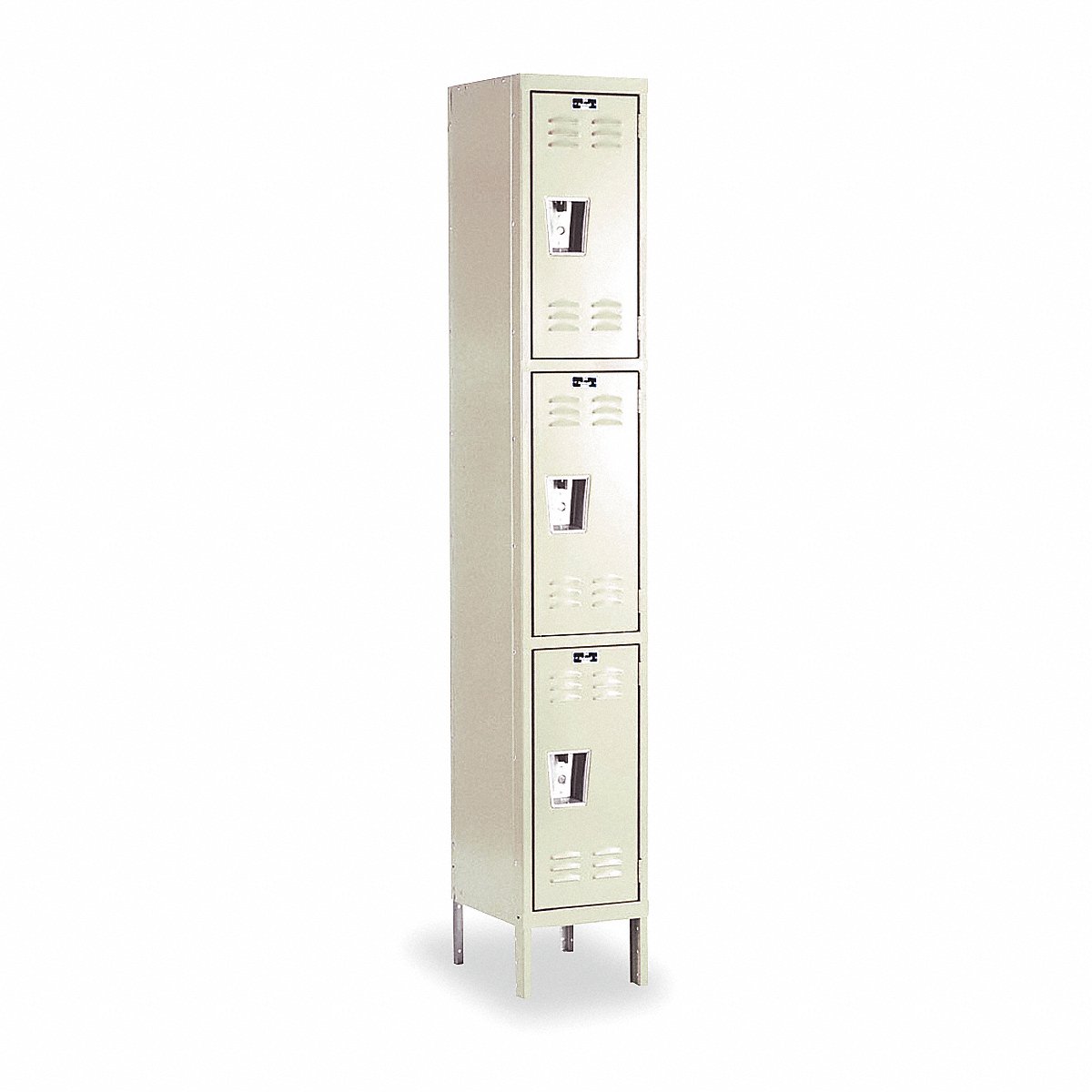 Hallowell G7217 Wardrobe Locker, 3 Tier x 1 Wide, Tan, 78" x 12" x 18", Assembled (U1288-3A-PT)