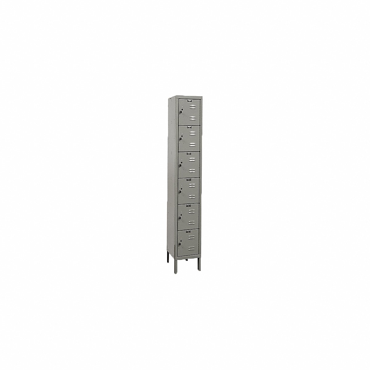 Hallowell E1558 Steel Locker, 6 Tier x 1 Wide, Dark Gray, 78" x 12" x 18", Unassembled (U1288-6HG)