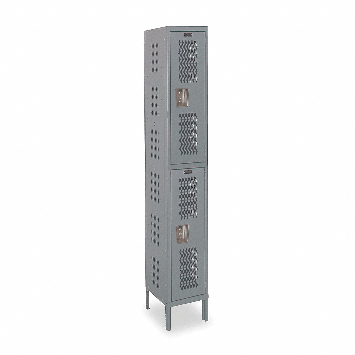 Hallowell Steel Locker, 2 Tier x 1 Wide, Dark Gray, 78" x 18" x 18", Assembled (U1888-2HV-A-HG)