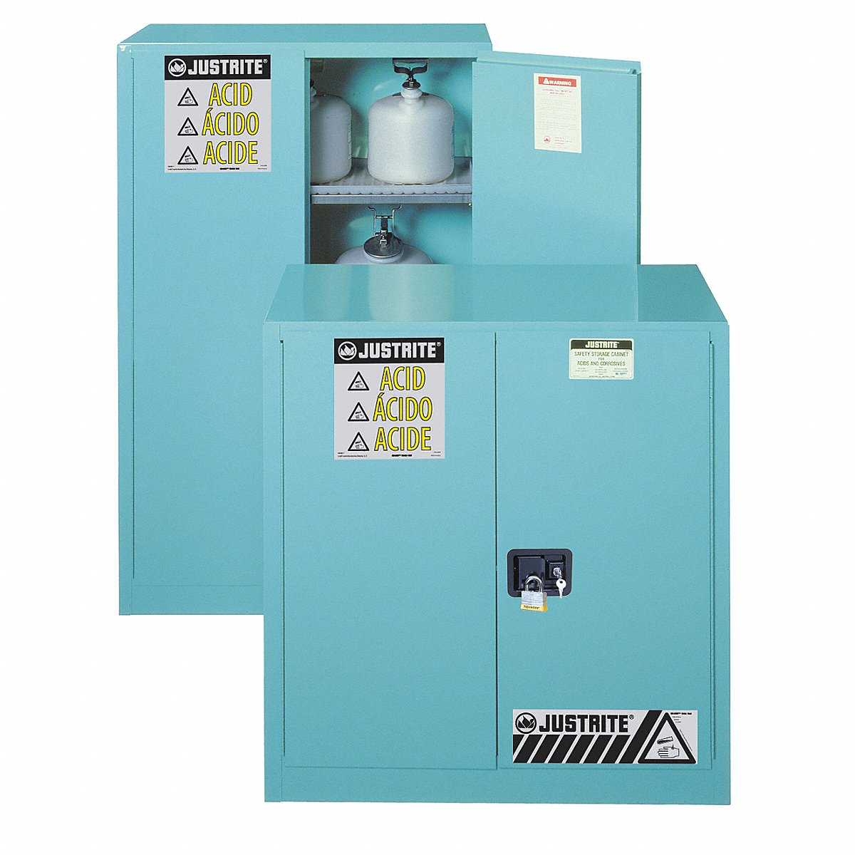 Justrite Hazmat Storage Cabinet Blue Steel (892322)