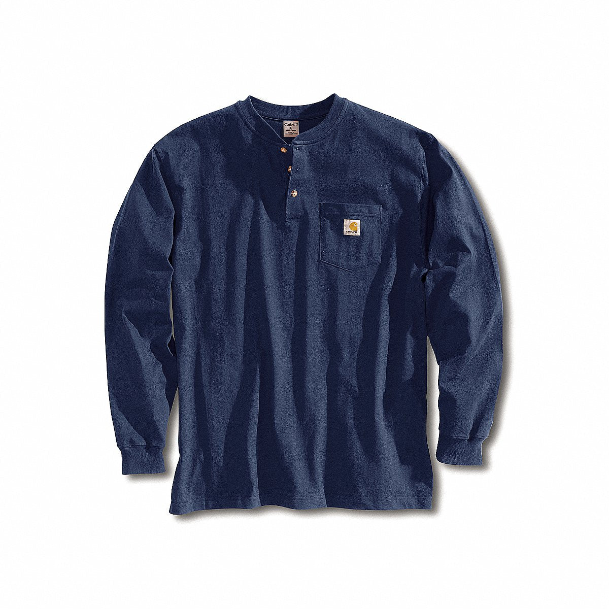 Carhartt K 7957 Long Sleeve Henley Navy 3 x L (K128-NVY 3XL REG)
