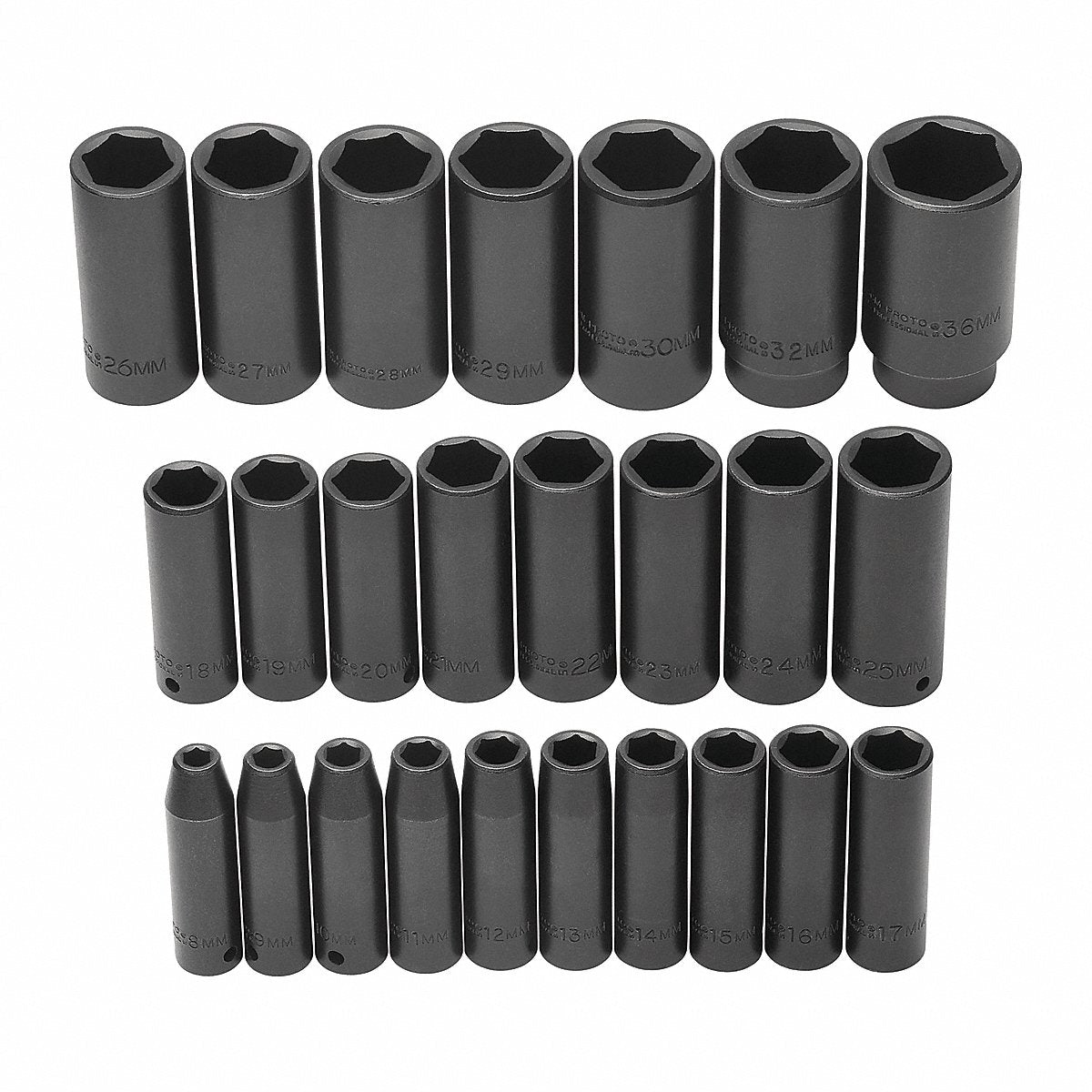 Proto Impct Skt St, Steel, Blk Oxd, 8 To 36 Mm (J74216)