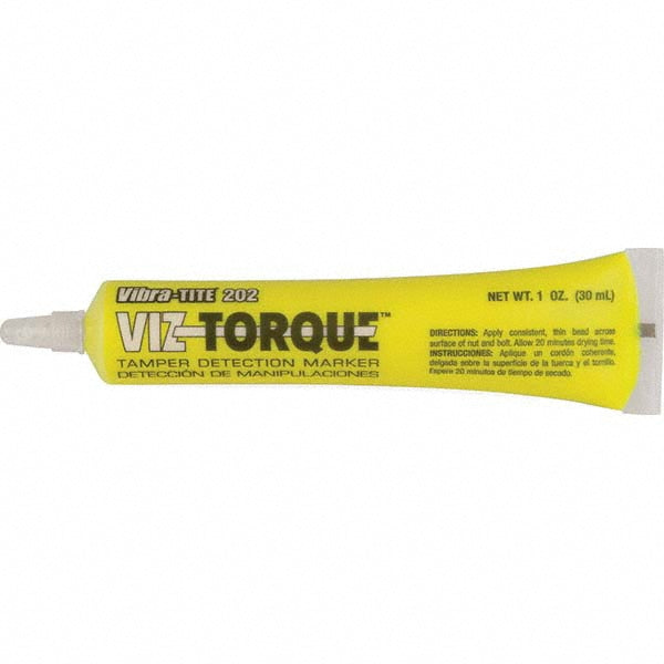 Vibra-Tite 20271 Visual Vibratory Indicator: Yellow, Tamperproof, Squeeze Tube Tip