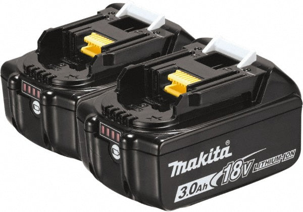 Makita BL1830B-2 Power Tool Battery: 18V LXT, 3Ah, Lithium-Ion, 2-Pack