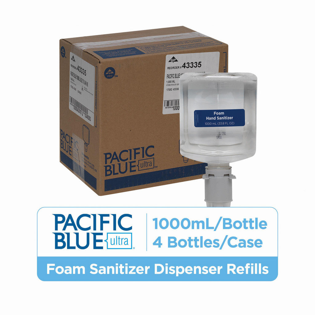 Georgia Pacific 43335 Pacific Blue Ultra Foam Hand Sanitizer Refills For Manual Dispensers, Dye & Fragrance Free