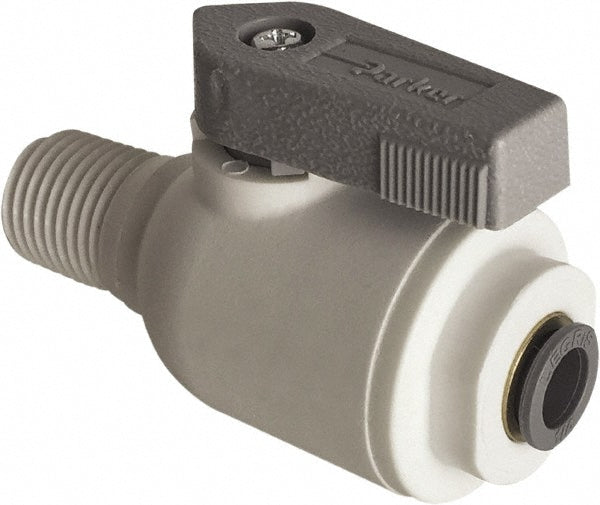Parker LFPP6VMC8 Male Connector Bi-Directional Manual Ball Valve: 1/2" Pipe, Full Port