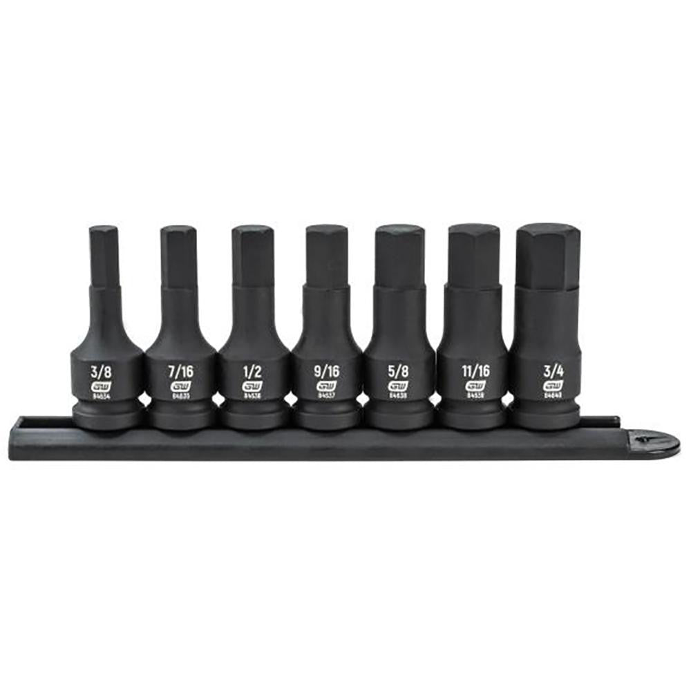 GEARWRENCH 84941 Socket Set: Impact Standard, 7 Pc, 1/2" Drive, 3/8 to 3/4"