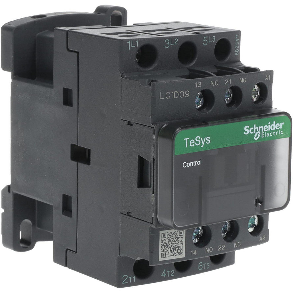 Schneider Electric LC1D09G7 IEC Contactor: 3 Poles, NC & NO