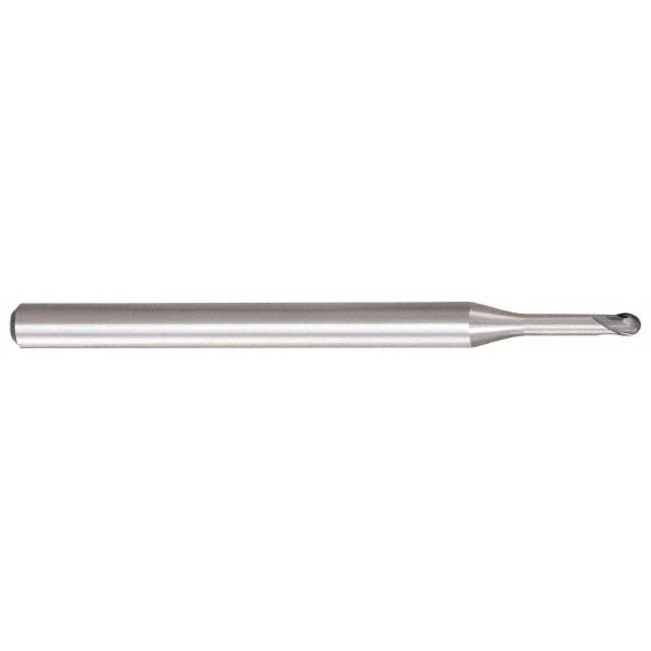 OSG 3111070 Ball End Mill: 1.00 mm Dia, 0.80 mm LOC, 2 Flute, Solid Carbide