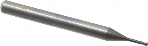 OSG 3111060 Ball End Mill: 1.00 mm Dia, 0.80 mm LOC, 2 Flute, Solid Carbide