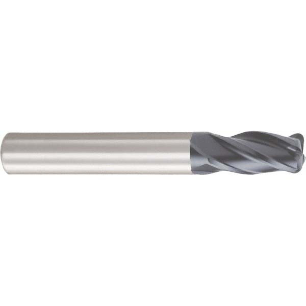 OSG 36700611 Corner Radius End Mill: 1/8" Dia, 1/2" LOC, 0.0200" Corner Radius, 4 Flute, Solid Carbide