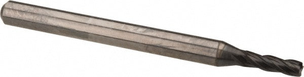 OSG 36700211 Corner Radius End Mill: 5/64" Dia, 1/4" LOC, 0.0100" Corner Radius, 4 Flute, Solid Carbide