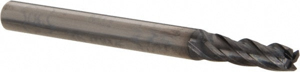 OSG 36700411 Corner Radius End Mill: 7/64" Dia, 3/8" LOC, 0.0100" Corner Radius, 4 Flute, Solid Carbide
