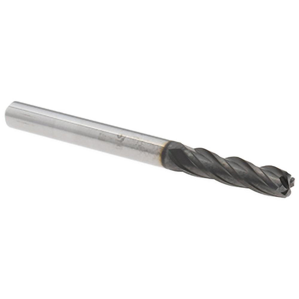 OSG 36700711 Corner Radius End Mill: 1/8" Dia, 1/2" LOC, 0.0300" Corner Radius, 4 Flute, Solid Carbide