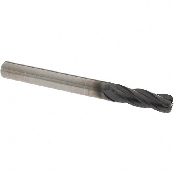 OSG 36701711 Corner Radius End Mill: 1/4" Dia, 3/4" LOC, 0.0600" Corner Radius, 4 Flute, Solid Carbide