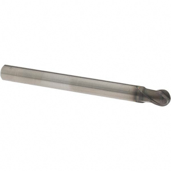 OSG 36100811 Ball End Mill: 3/8" Dia, 3/8" LOC, 2 Flute, Solid Carbide