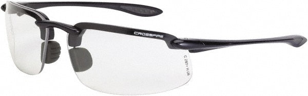 CrossFire 2164 Safety Glass: Scratch-Resistant, Polycarbonate, Clear Lenses, Frameless, UV Protection