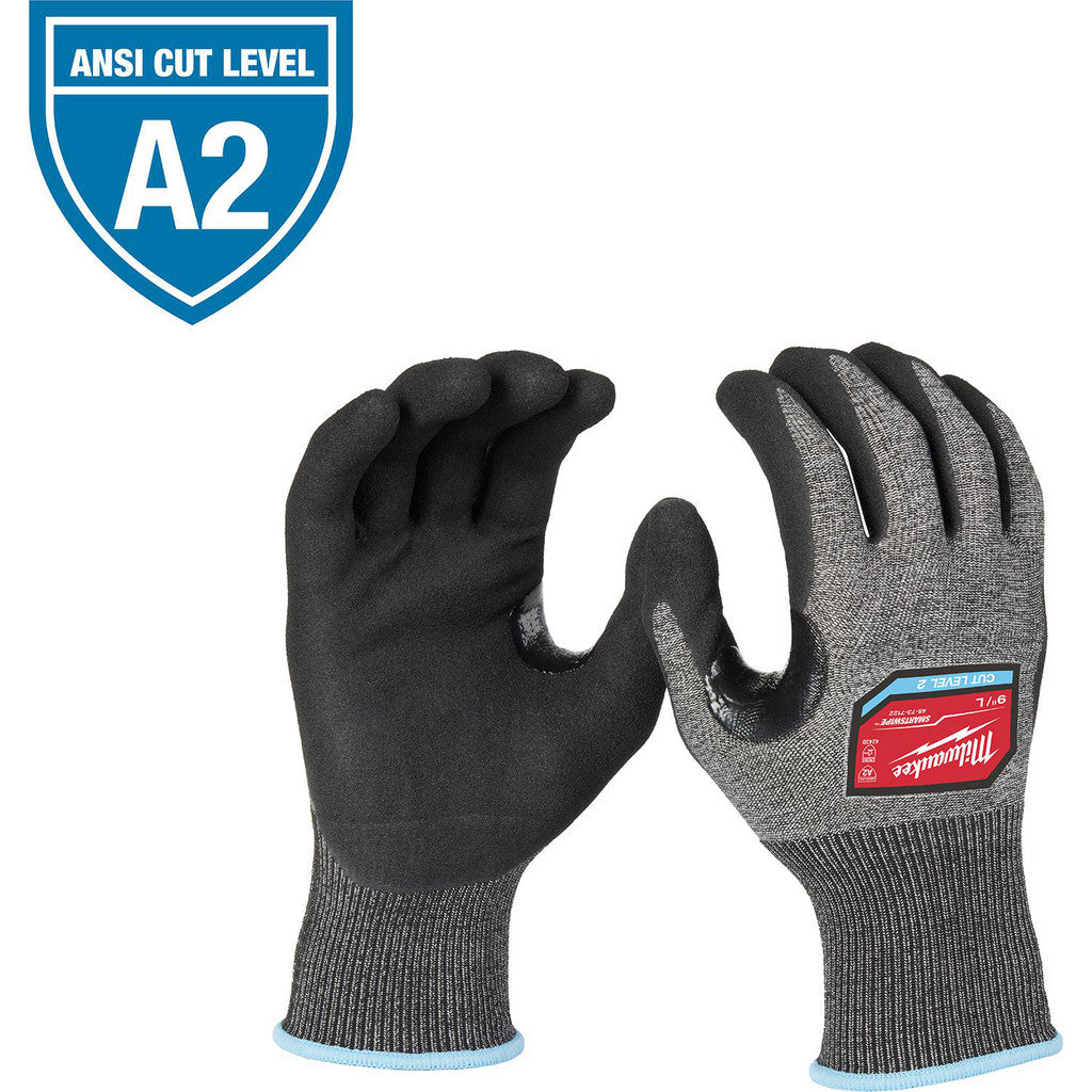 Milwaukee Tool 48-73-7122E Cut-Resistant Gloves: Milwaukee 48-73, Cut A2, Puncture 0, Abrasion 0, 18 ga, Size Large, 10" Long