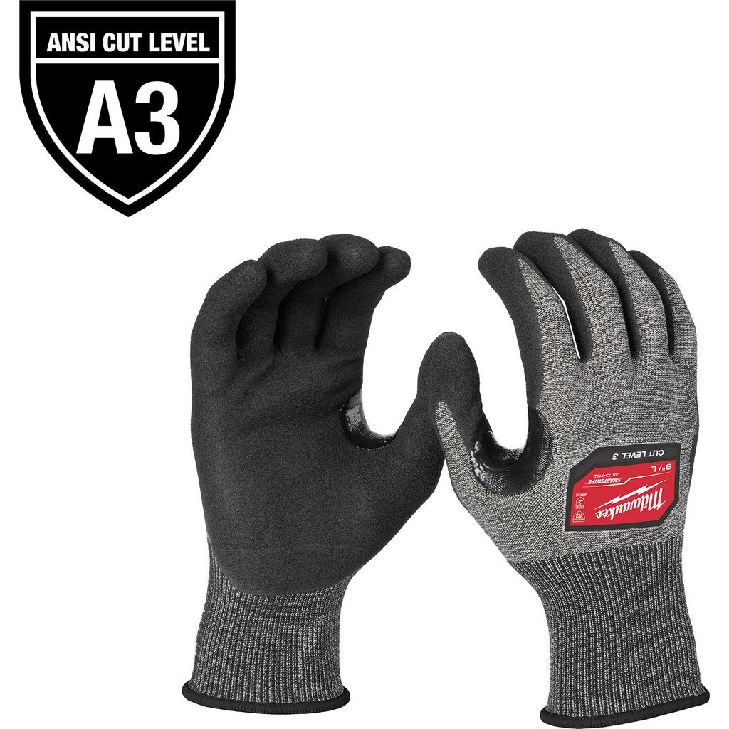 Milwaukee Tool 48-73-7133E Cut-Resistant Gloves: Milwaukee 48-73, Cut A3, Puncture 0, Abrasion 0, 18 ga, Size X-Large, 10" Long