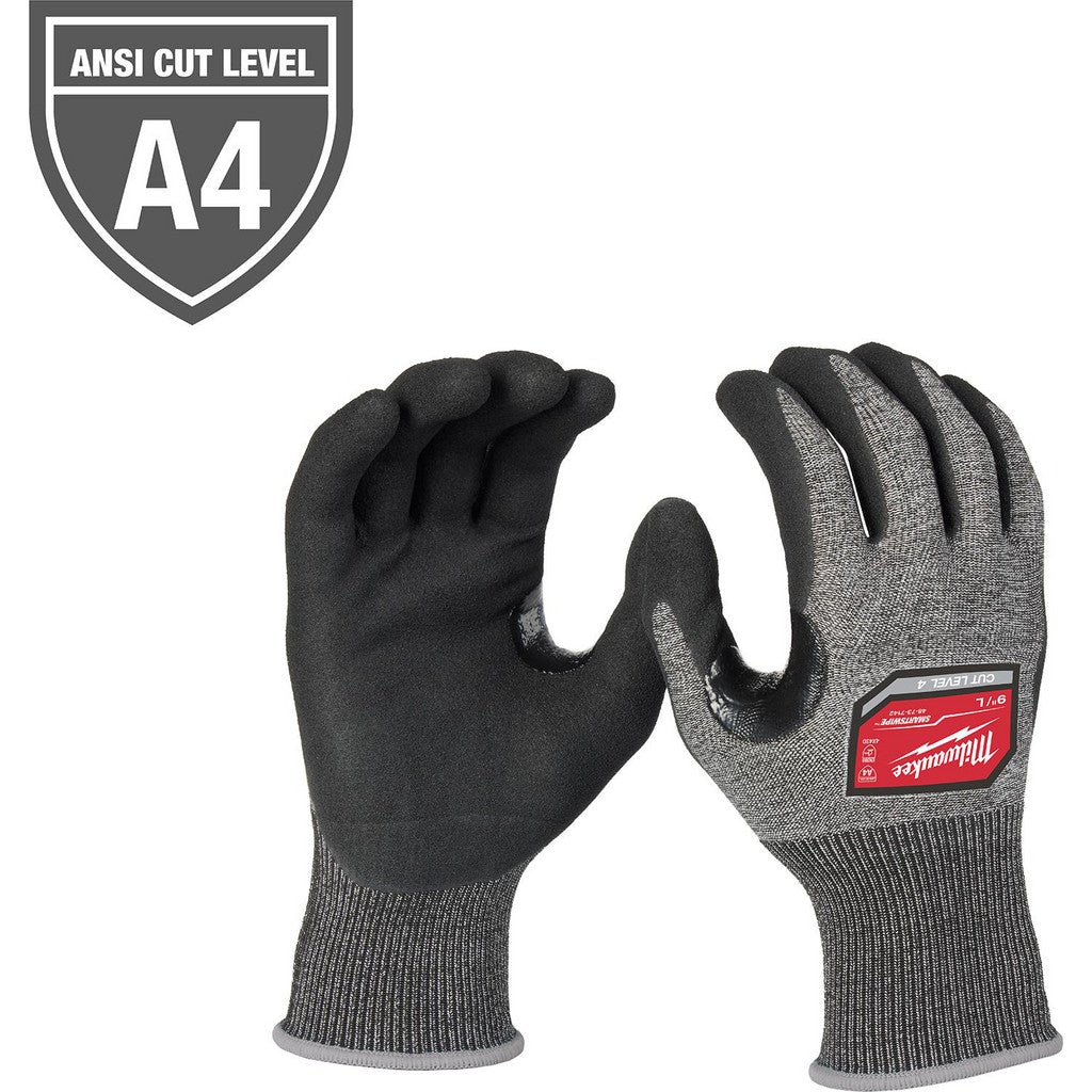 Milwaukee Tool 48-73-7141E Cut-Resistant Gloves: Milwaukee 48-73, Cut A4, Puncture 0, Abrasion 0, 18 ga, Size Medium, 10" Long