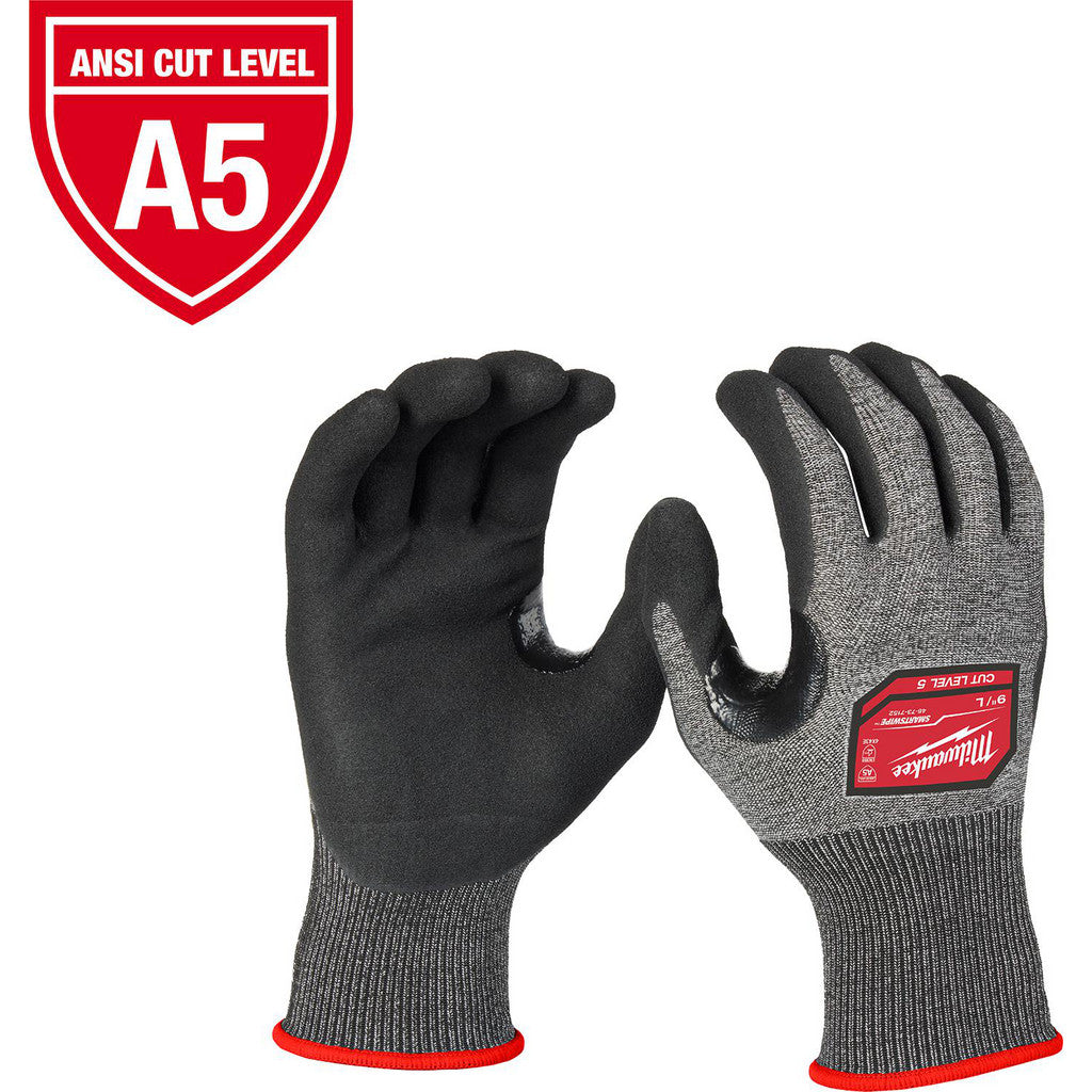Milwaukee Tool 48-73-7150E Cut-Resistant Gloves: Milwaukee 48-73, Cut A5, Puncture 0, Abrasion 0, 18 ga, Size Small, 10" Long