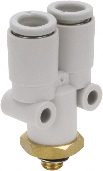 SMC PNEUMATICS KQ2U06-M5A Push-to-Connect Y Connector: M5x0.8, 6 mm Tube OD
