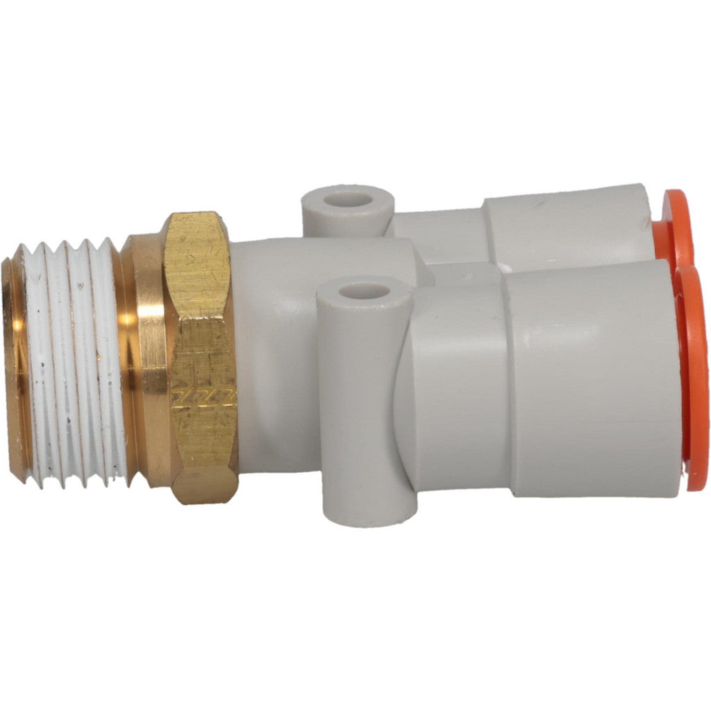 SMC PNEUMATICS KQ2U13-37AS Push-to-Connect Y Connector: NPT, 1/2" Tube OD