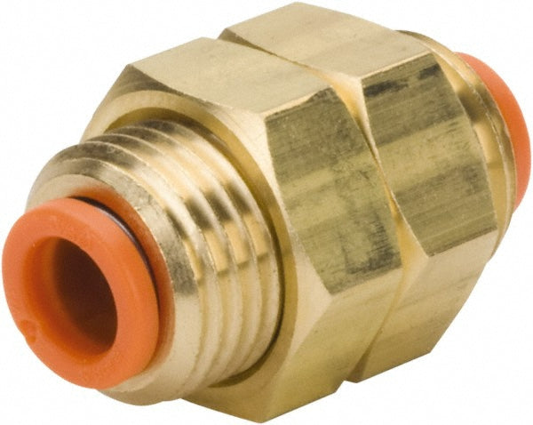 SMC PNEUMATICS KQ2E03-00A Push-to-Connect Bulkhead Union: 1/2-20 UNF, 5/32" Tube OD