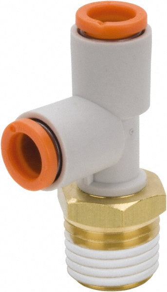 SMC PNEUMATICS KQ2Y13-35AS Push-to-Connect Run Tee: NPT, 1/2" Tube OD