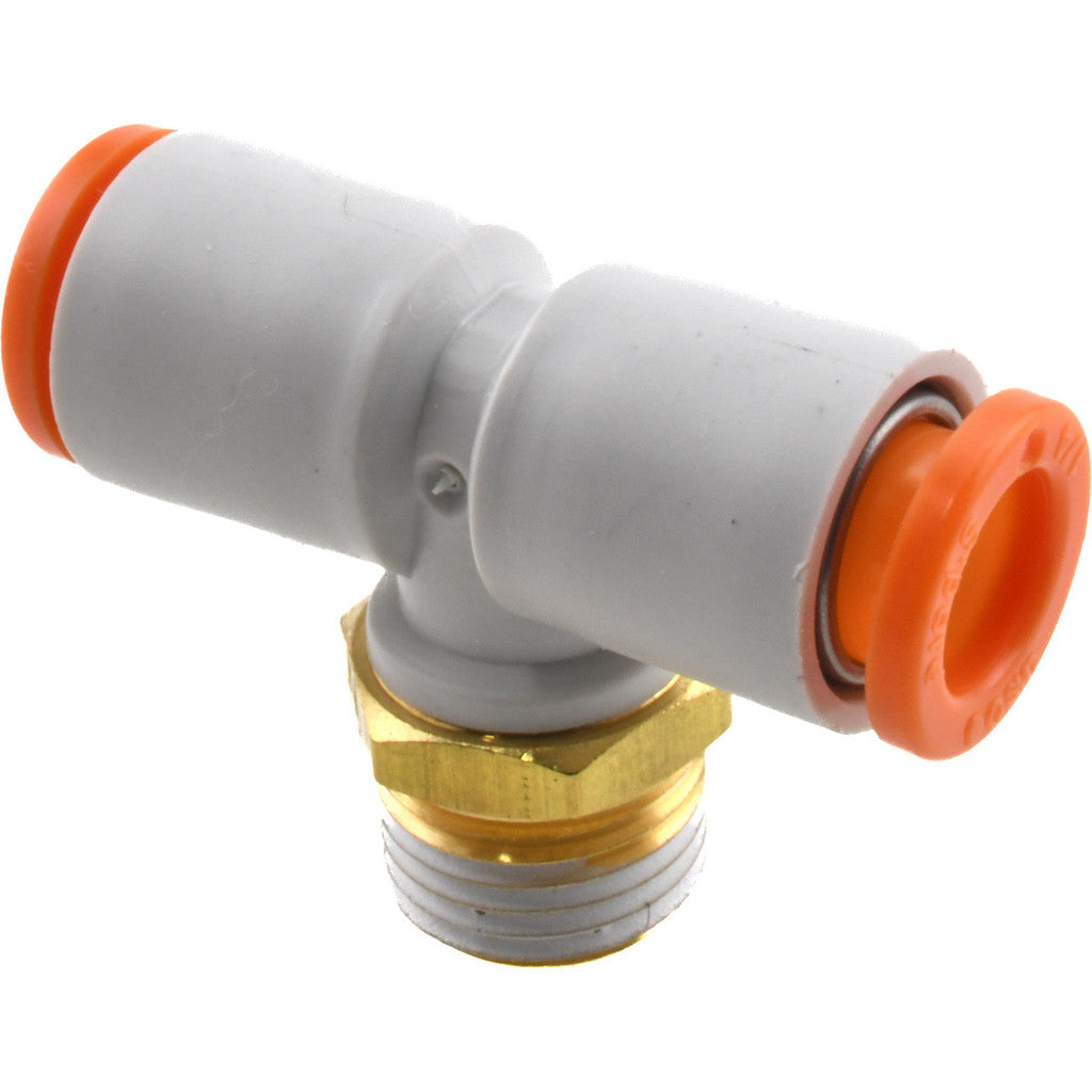 SMC PNEUMATICS KQ2T07-34AS Push-to-Connect Branch Tee: NPT, 1/4" Tube OD