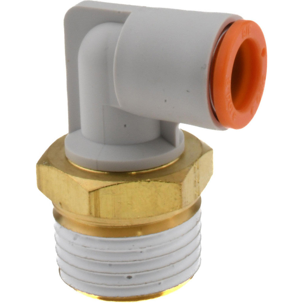 SMC PNEUMATICS KQ2L11-37AS Push-to-Connect Elbow: NPT, 3/8" Tube OD