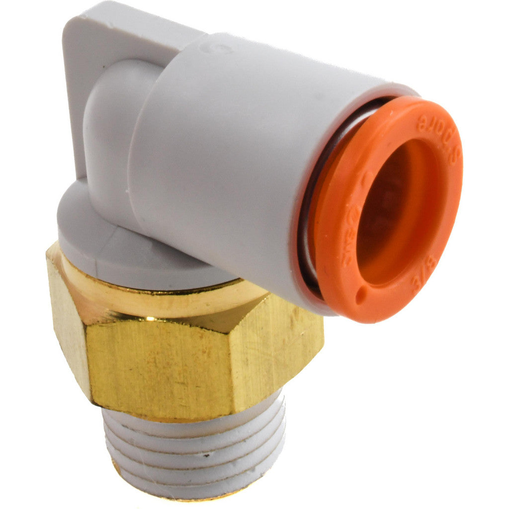SMC PNEUMATICS KQ2L11-35AS Push-to-Connect Elbow: NPT, 3/8" Tube OD