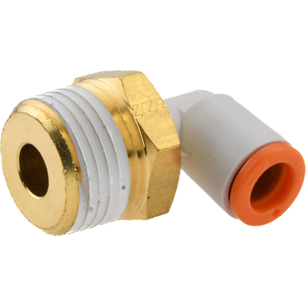 SMC PNEUMATICS KQ2L07-36AS Push-to-Connect Elbow: NPT, 1/4" Tube OD