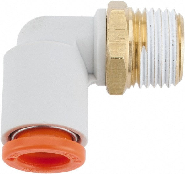 SMC PNEUMATICS KQ2L07-34AS Push-to-Connect Elbow: NPT, 1/4" Tube OD