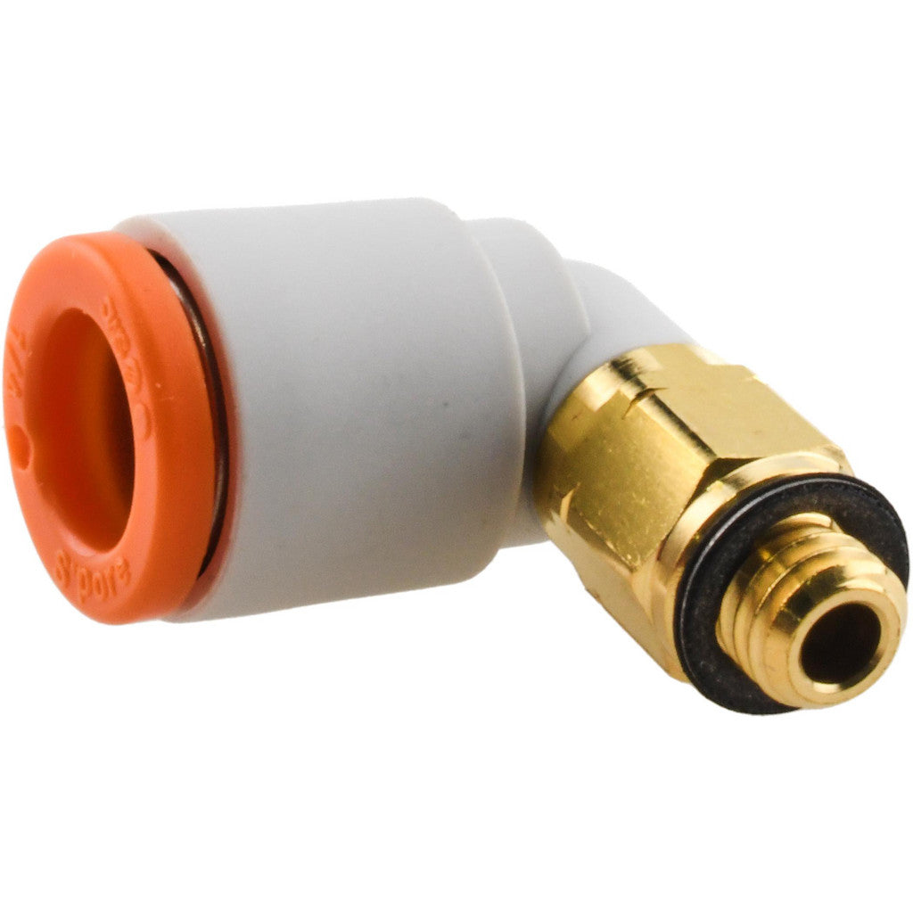 SMC PNEUMATICS KQ2L07-32A Push-to-Connect Elbow: #10-32 UNF, 1/4" Tube OD