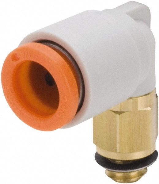 SMC PNEUMATICS KQ2L03-32A Push-to-Connect Elbow: #10-32 UNF, 5/32" Tube OD