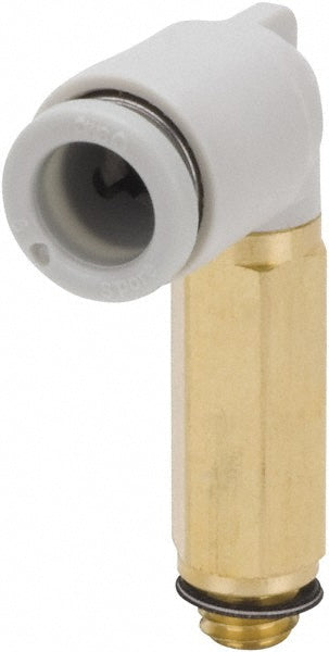 SMC PNEUMATICS KQ2W04-M5A Push-to-Connect Extended Elbow: M5x0.8, 4 mm Tube OD