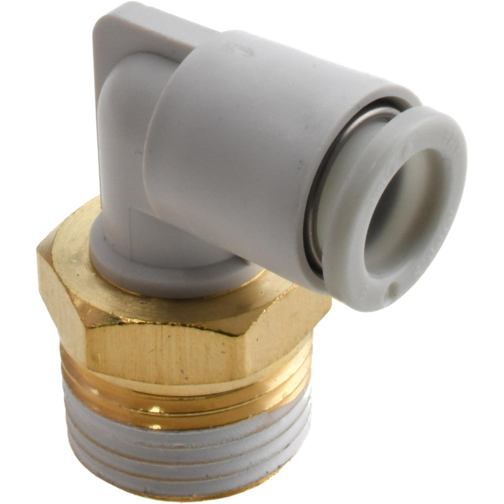 SMC PNEUMATICS KQ2L08-03AS Push-to-Connect Elbow: BSPT, 8 mm Tube OD